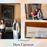 Donor Don Cannon presenting a check to the Granada